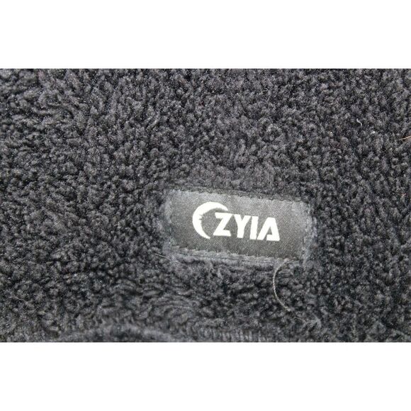 ZYIA Active Black Sherpa Teddy 1/4 Zip Pocket Jacket Pullover Sz M - Picture 6 of 9